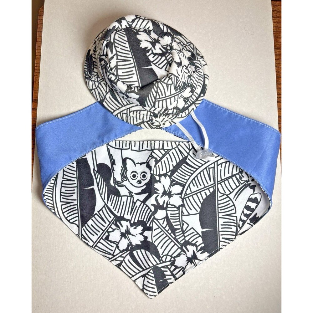 Vibrant Life Dog Pet Bandana & Hat Size S/M Reversible Blue and Black & White